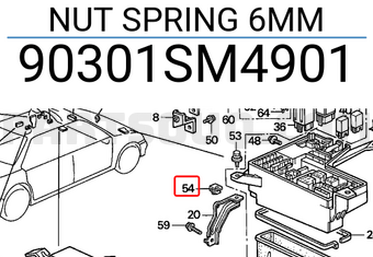 Honda 90301SM4901 NUT SPRING 6MM