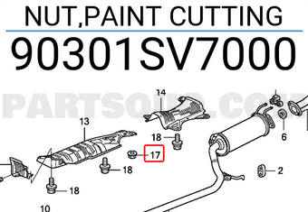 Honda 90301SV7000 NUT,PAINT CUTTING