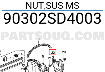 Honda 90302SD4003 NUT,SUS MS