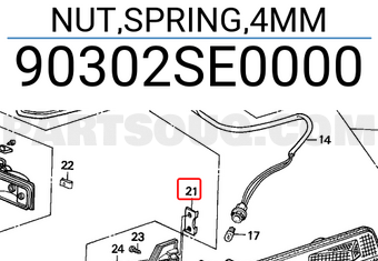 Honda 90302SE0000 NUT,SPRING,4MM