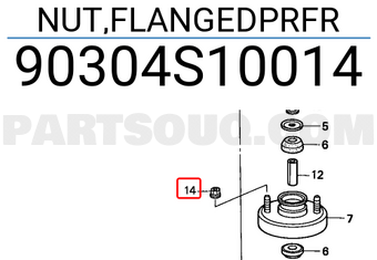 Honda 90304S10014 NUT,FLANGEDPRFR