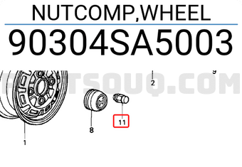 Honda 90304SA5003 NUTCOMP,WHEEL