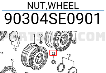 Honda 90304SE0901 NUT,WHEEL