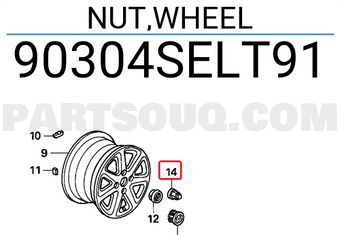Honda 90304SELT91 NUT,WHEEL