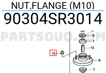 Honda 90304SR3014 NUT,FLANGE (M10)