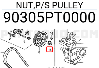 Honda 90305PT0000 NUT,P/S PULLEY