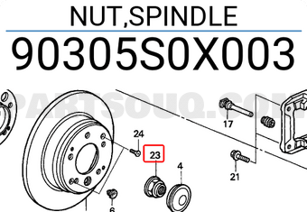 Honda 90305S0X003 NUT,SPINDLE