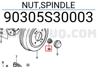Honda 90305S30003 NUT,SPINDLE