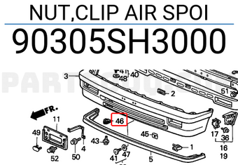 Honda 90305SH3000 NUT,CLIP AIR SPOI
