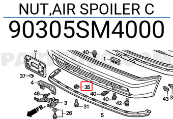 Honda 90305SM4000 NUT,AIR SPOILER C