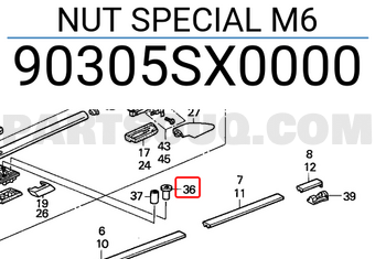 Honda 90305SX0000 NUT SPECIAL M6
