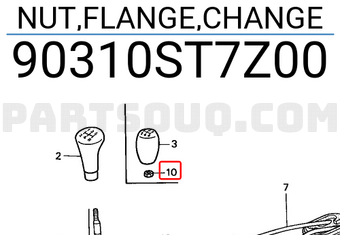 Honda 90310ST7Z00 NUT,FLANGE,CHANGE