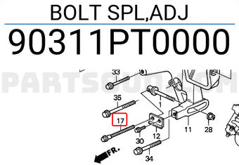 Honda 90311PT0000 BOLT SPL,ADJ