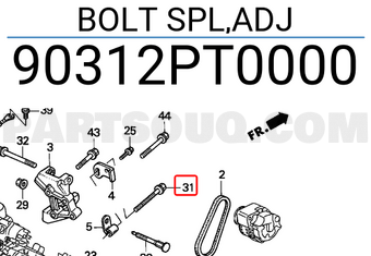 Honda 90312PT0000 BOLT SPL,ADJ