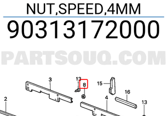 Honda 90313172000 NUT,SPEED,4MM