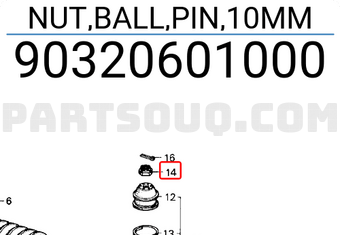 Honda 90320601000 NUT,BALL,PIN,10MM