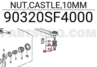 Honda 90320SF4000 NUT,CASTLE,10MM