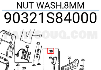 Honda 90321S84000 NUT WASH,8MM