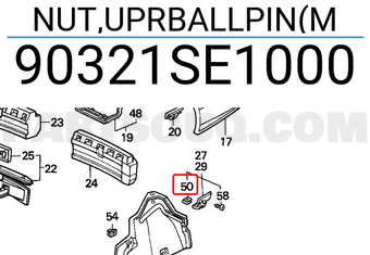 Honda 90321SE1000 NUT,UPRBALLPIN(M