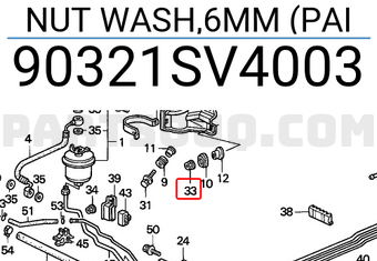 Honda 90321SV4003 NUT WASH,6MM (PAI