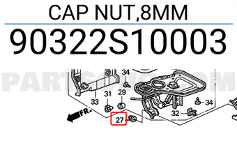 Honda 90322S10003 CAP NUT,8MM