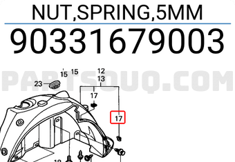 Honda 90331679003 NUT,SPRING,5MM