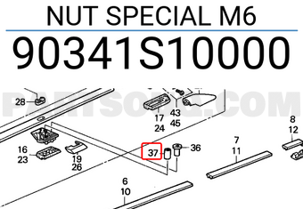Honda 90341S10000 NUT SPECIAL M6