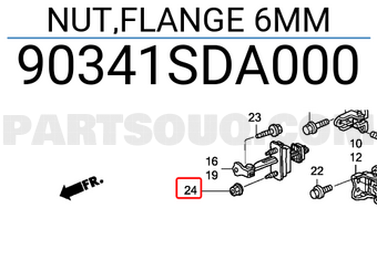Honda 90341SDA000 NUT,FLANGE 6MM