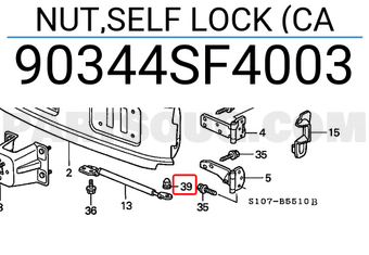 Honda 90344SF4003 NUT,SELF LOCK (CA