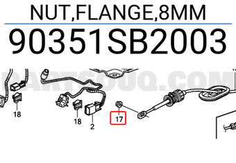 Honda 90351SB2003 NUT,FLANGE,8MM