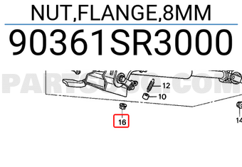 Honda 90361SR3000 NUT,FLANGE,8MM