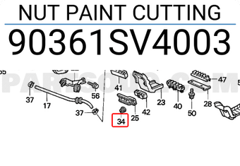 Honda 90361SV4003 NUT PAINT CUTTING
