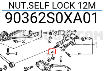 Honda 90362S0XA01 NUT,SELF LOCK 12M