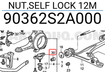 Honda 90362S2A000 NUT,SELF LOCK 12M
