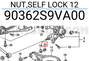 Honda 90362S9VA00 NUT,SELF LOCK 12