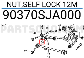 Honda 90370SJA000 NUT,SELF LOCK 12M