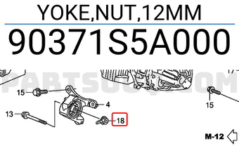 Genuine Honda 90371-S5A-000 Yoke Nut