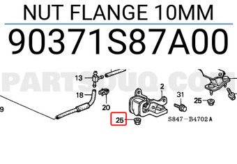 Honda 90371S87A00 NUT FLANGE 10MM