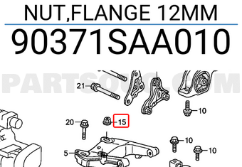 Honda 90371SAA010 NUT,FLANGE 12MM