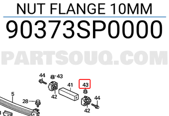 Honda 90373SP0000 NUT FLANGE 10MM