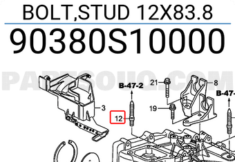 Honda 90380S10000 BOLT,STUD 12X83.8