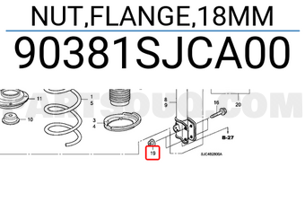 Honda 90381SJCA00 NUT,FLANGE,18MM