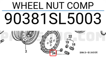 Honda 90381SL5003 WHEEL NUT COMP