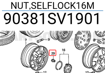 Honda 90381SV1901 NUT,SELFLOCK16M