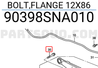 Honda 90398SNA010 BOLT,FLANGE 12X86