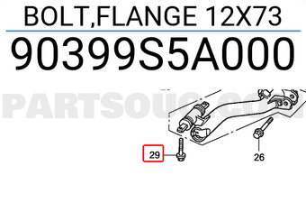 Honda 90399S5A000 BOLT,FLANGE 12X73