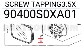 Honda 90400S0XA01 SCREW TAPPING3.5X