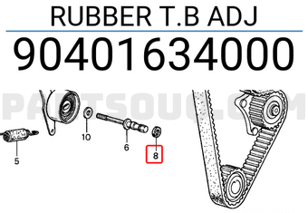 Honda 90401634000 RUBBER T.B ADJ