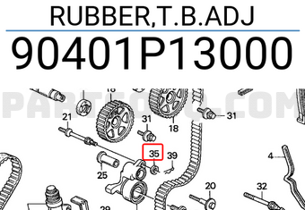 Honda 90401P13000 RUBBER,T.B.ADJ