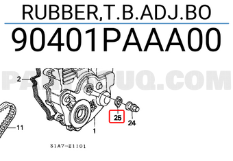 Honda 90401PAAA00 RUBBER,T.B.ADJ.BO